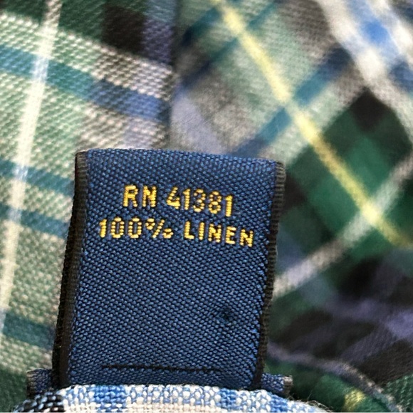 Polo Ralph Lauren Linen Long Sleeve Plaid Button Down Shirt - Picture 5 of 8